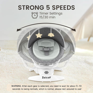 Baby Swing For Infants With Motion Detection, Electric Baby Swing With 3 Swing Modes, 12 Lullabies 5-Speeds