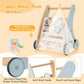Multi-Functional Baby Activity Walker, Anti-O-Leg Design Wooden Walker With Storage For Toddlers